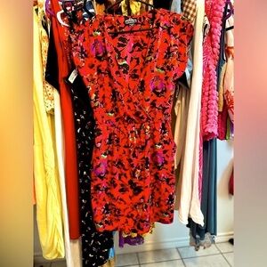 ANGIE RED FLORAL DRESS